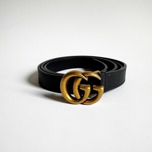 Gucci Black Leather Belt - medium